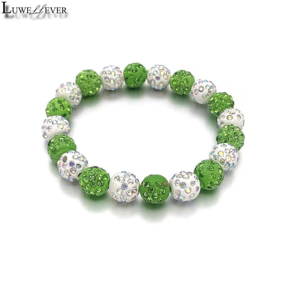 Hemasa pave disco ball beads stretchable bracelets / Bangle For Women Gift
