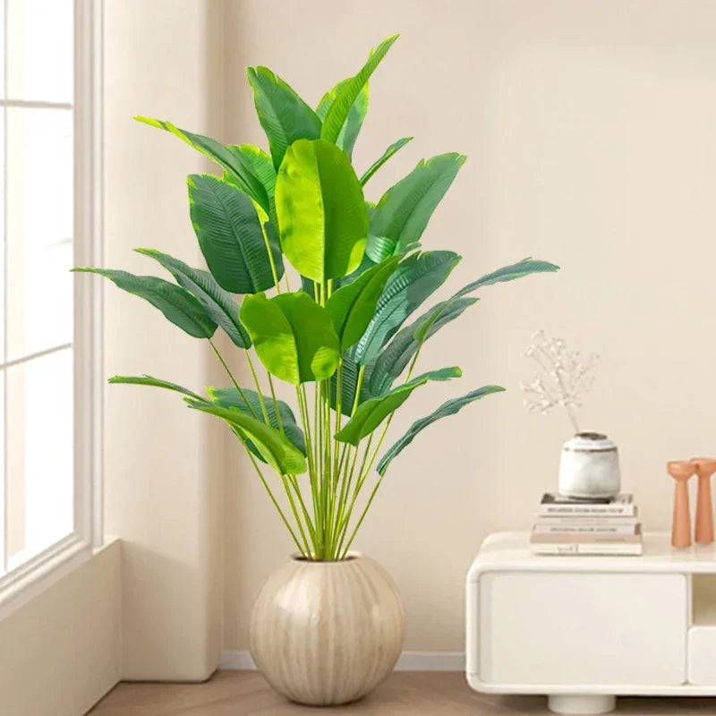 Tejesa  Artificial Plants Large Tropical Palm Tree Fake Banana Plants Leaves/ Real Touch Plastic Monstera For Home Garden Party Decor
