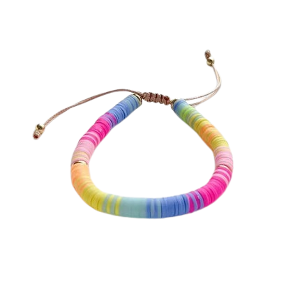 Hemasa Rainbow Heishi Disc Bracelet Natural Pearl Bracelets for Girl Women