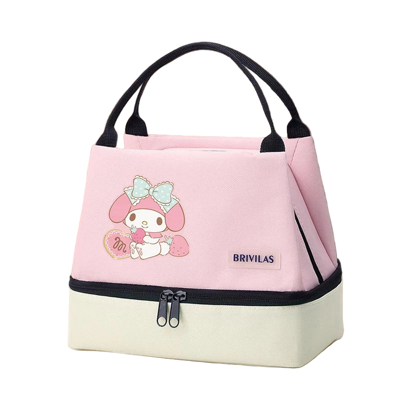 1pc Cinnamoroll & My Melody Lunch Bag, Reusable Fashionable Portable Preppy Style Insulated Cooler Tote Office, School, Beach