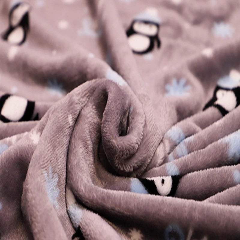 Hemasa Soft flannel dog blanket winter warm and comfortable pet bed sheet mat cartoon cute cat and dog sleeping blanket pet supplies