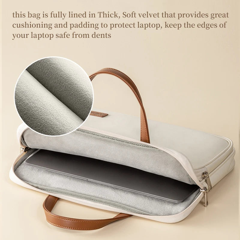 Tejesa Laptop Bag Women Slim Briefcase Notebook Carring Case for MacBook Air 13 Pro 14 M4 Huawei Matebook Lenovo Acer Xiaomi 15.6 inch