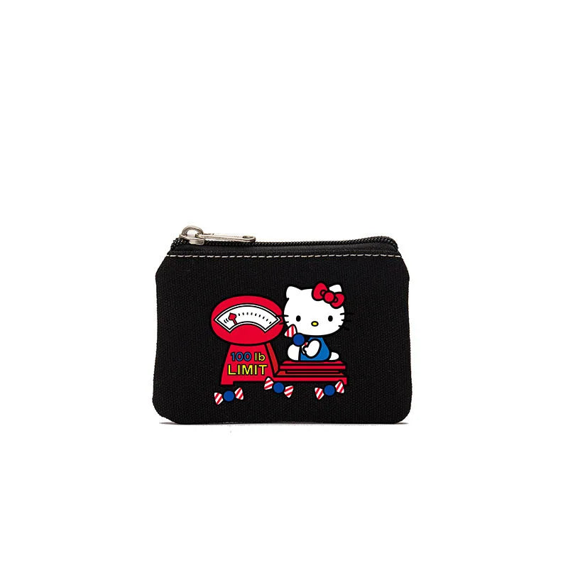 Cartoon Hellos Kittys Coin Purse Canvas Bag Card Bag Simple Fabric Coin Small Bag Cotton Storage Bags for Children's Gifts