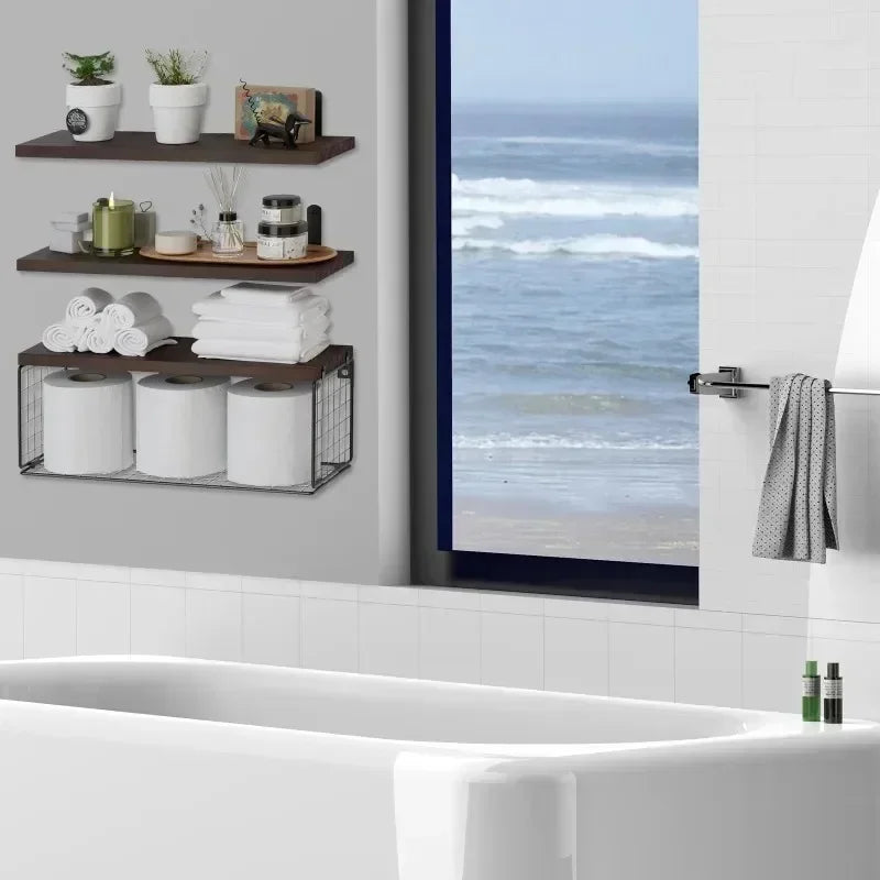 Home  Wooden Multi Things For The Home  For Bath Floating Shelf For Wall Mount Storage Rack Decoration Layer Bathroom
