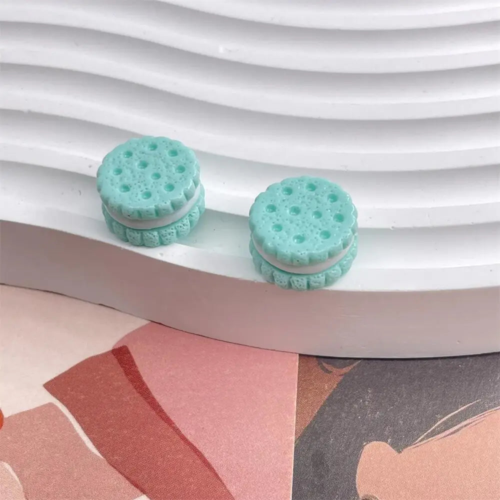 10 Pcs Resin Simulation Cartoon Macaron Flatback Cabochon Art Supply DIY Earring Craft Scrapbooking For Hair Bow Clip Decoration