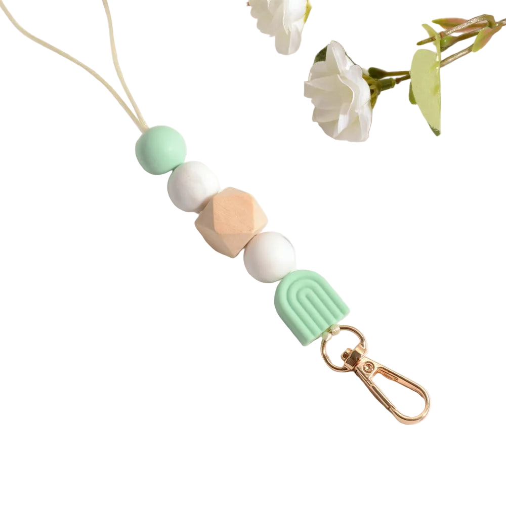 Hemasa Rainbow Silicone Beads Keychain/ Necklace /Lanyard