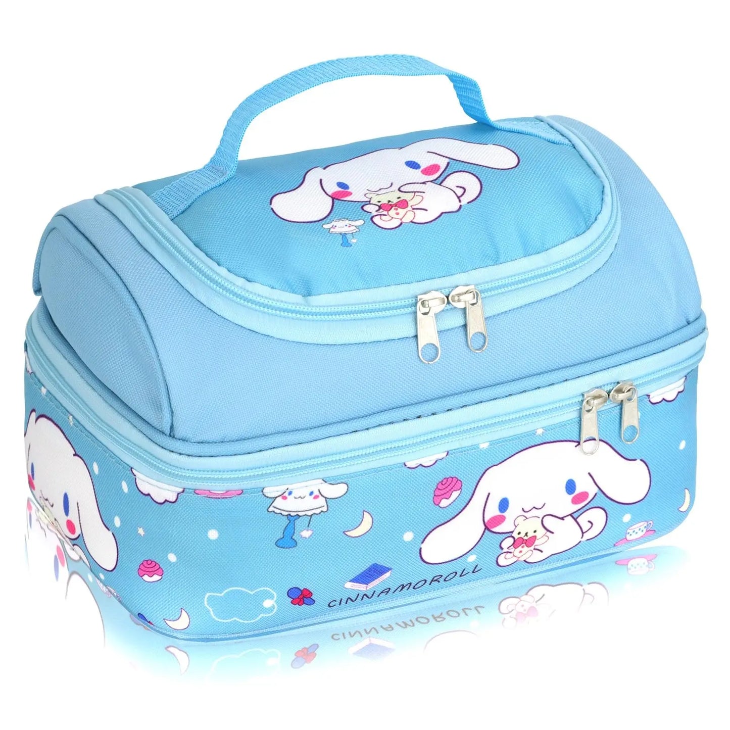 Hemasa  Kuromi  Lunch Box Large Compartment Lunch Container Tote for Work Travel hello kitty bag