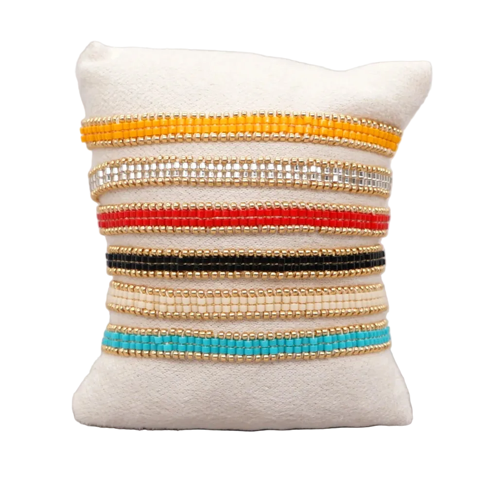 Tejesa Bohemian Native Colorful Tiny Loom Miyuki Beaded Adjustable Bracelets for Women