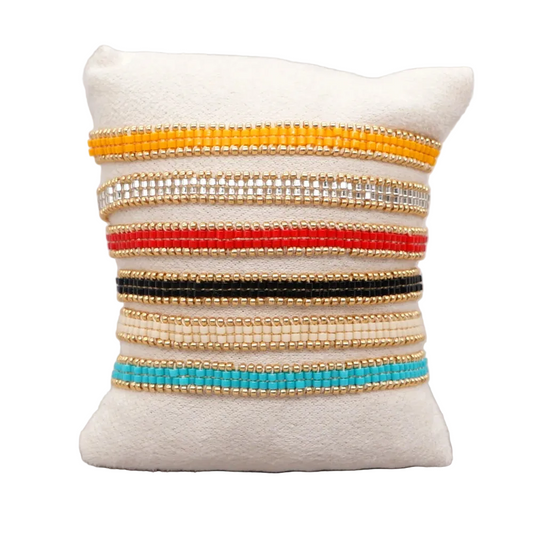 Tejesa Bohemian Native Colorful Tiny Loom Miyuki Beaded Adjustable Bracelets for Women