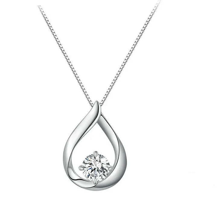 Tejesa 1CT Moissanite Waterdrop Necklace Lab Diamond 925 Sterling Silver Chain Necklace for Women Wedding Valentine's Day Gift