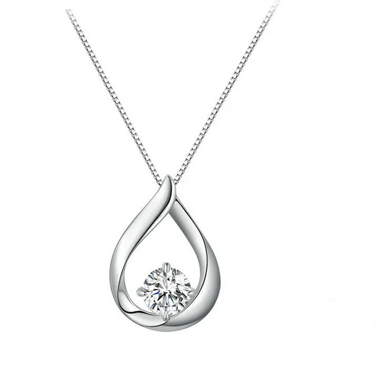 Tejesa 1CT Moissanite Waterdrop Necklace Lab Diamond 925 Sterling Silver Chain Necklace for Women Wedding Valentine's Day Gift