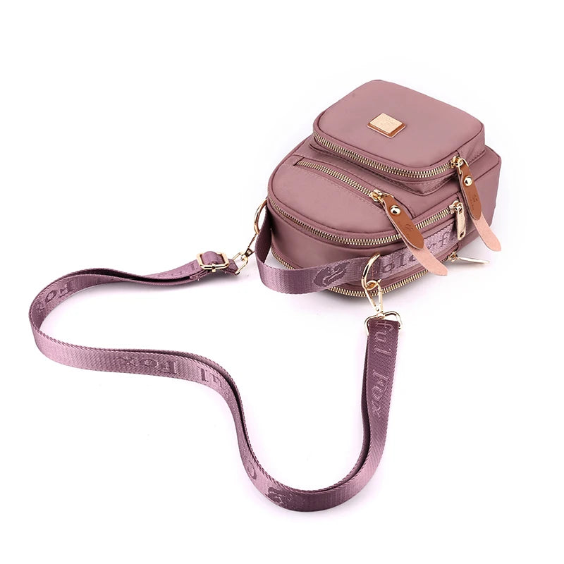 Tejesa Multi Pockets Women Shoulder Bag High Quality Durable Fabric Small Handbag Pretty Style Girls Shopping Phone Bag