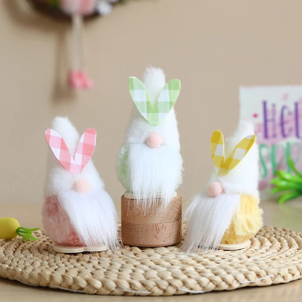 3pcs/set Easter Fairy Plush Elf Eggs Hanging Ornaments Spring Sitting Pixie Doll Home Fairy Theme Party Decor Kids Gifts 2024