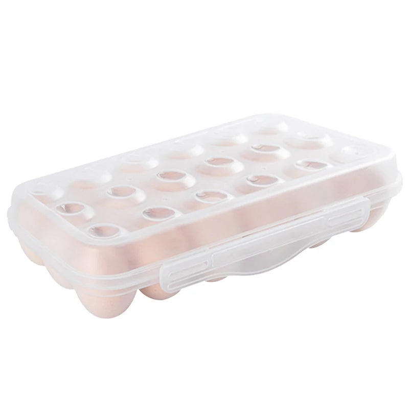 Tejesa 12/18 Grid Egg Storage Box With Lid Kitchen Refrigerator Egg Box Egg Drop Rack Household Fridge Egg Organizer Egg Tray