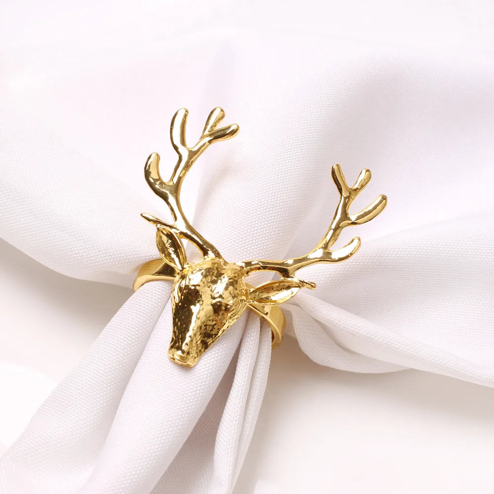Hemasa 4Pcs Deer Napkin Rings