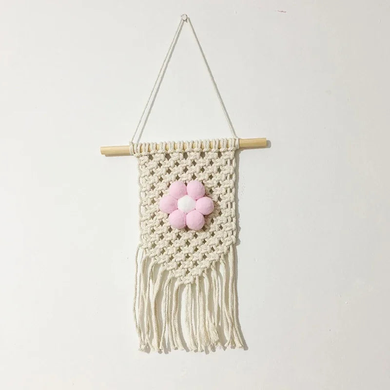 INS Handwoven Macrame Tapestry Wall Hanging Ornament for Handmade Nordic Moroccan Style Pedant Bohemian Bedroom Home Decoration