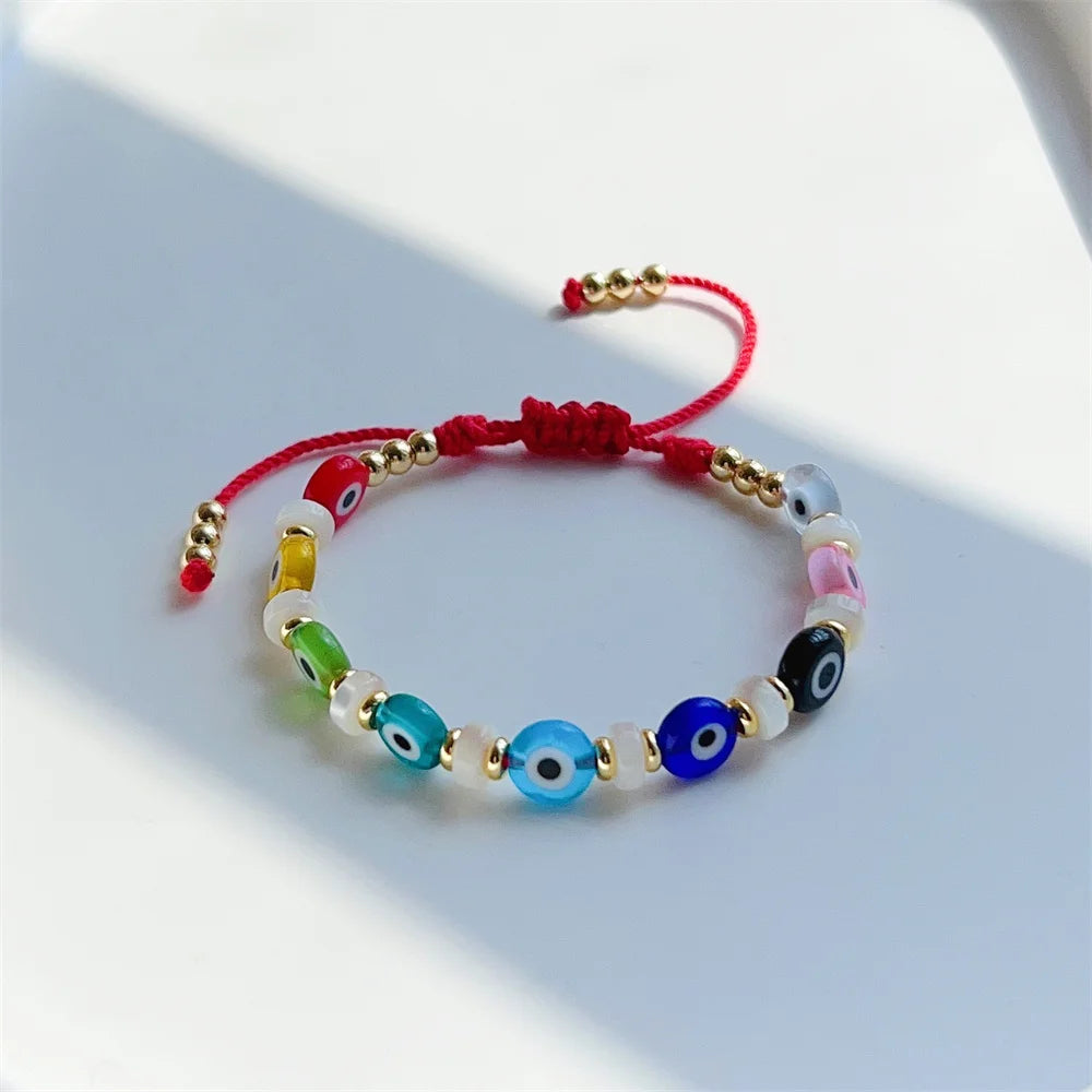 Go2Boho Lucky Turkish Eye Beaded Bracelets Y2K Accessories Handmade Jewelry for Women, Perfect Friend's Gift