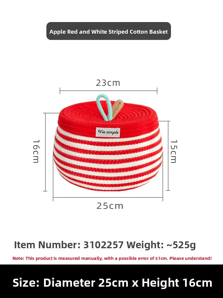Tejesa Dopne Cotton Tead Woven Storage Basket Cute Living Room Sna Miscellaneous Goods Storage Box Bedroom Cosmetic Organizer...
