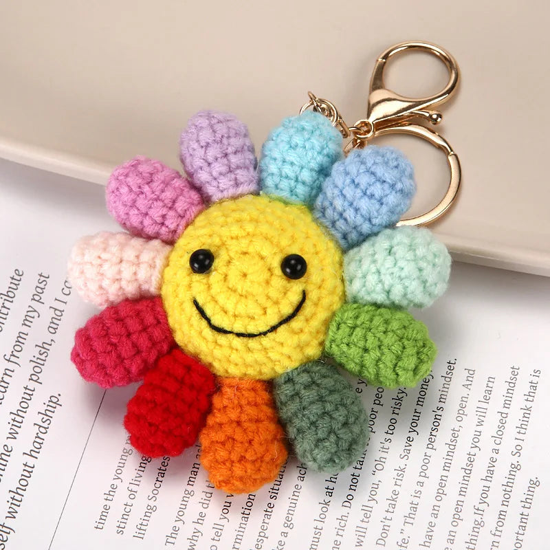 Hemasa  New Crochet Leaf Pendant Handwoven Leaves Bag Pendant /Knitting Leaves Key Ring