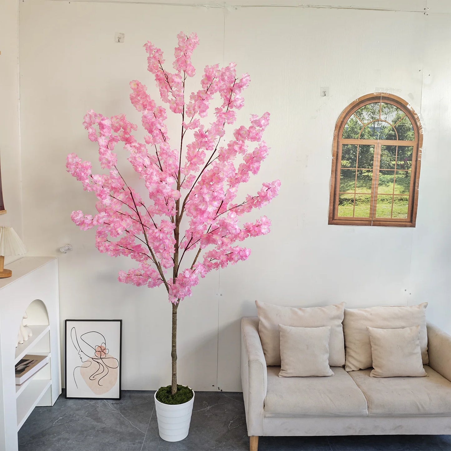Tejesa 160-210CM Artificial cherry blossom tree plant Indoor outdoor Ornament fake plant for home wedding party living room decoration