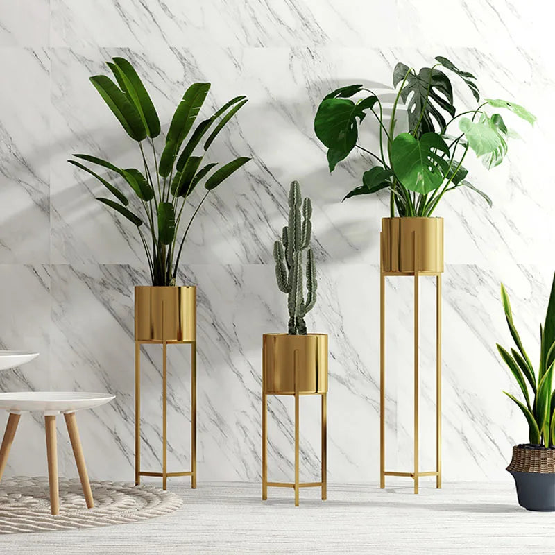 Plant Pot Modern Metal Planter Living Room Decorative Plant Stand Garden Planter