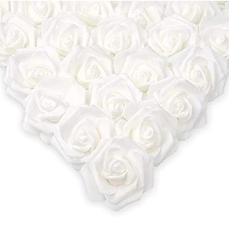 Tejesa 30/50Pcs Artificial Bridal Bouquet Foam Rose Flower Head Fake PE for Home Room Dceoration Party Wreath Accessories Wedding Decor
