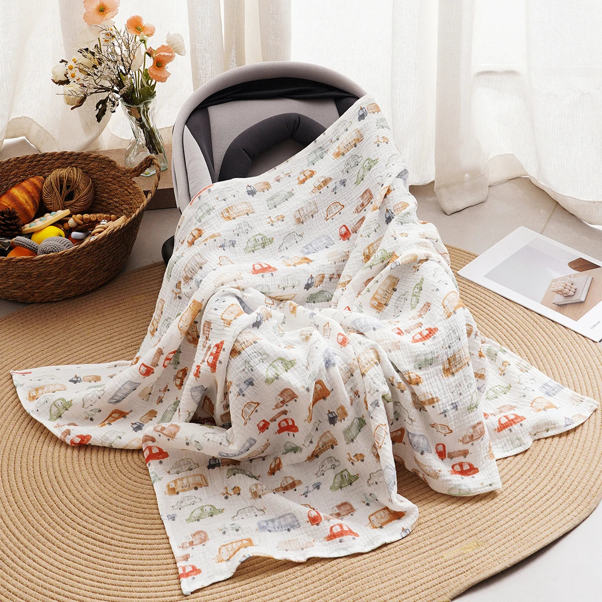 Tejesa All Season 100% Cotton Baby Muslin Swaddle Blanket/ Newborn Bath Towel/100x100cm