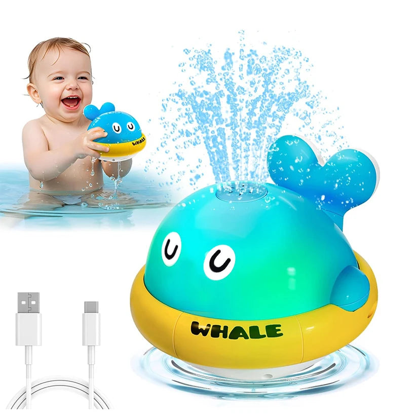 Tejesa Baby Bath Toys Toddler Bath Toys for Kids Light Up Whale Bath Toys Sprinkler Pool Water Table Infant Toys Bathtub Fountain Toy