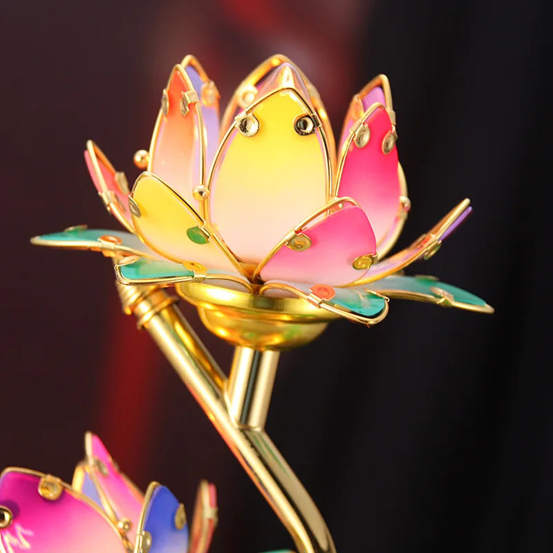 Tejesa Lotus Lamp Buddha Front Light Supply Lamp S-shaped Lotus Lamp Buddhist Lamp Height 61cm Temple Home