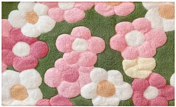 Hemasa  Floral Bath Mat /Ultra-Soft/ Quick-Dry & Non-Slip Rug for Bathroom/Kitchen