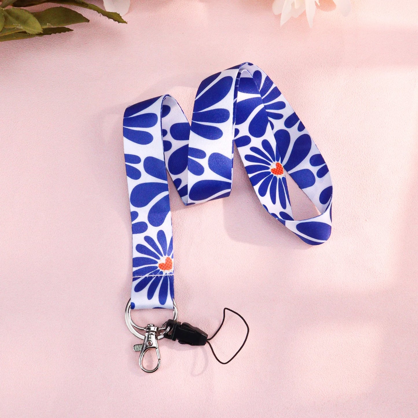 Tejesa Cell Phone Lanyard Blue Daisy Neck Lanyard for ID Card Holder Cute Flower Teacher Lanyard