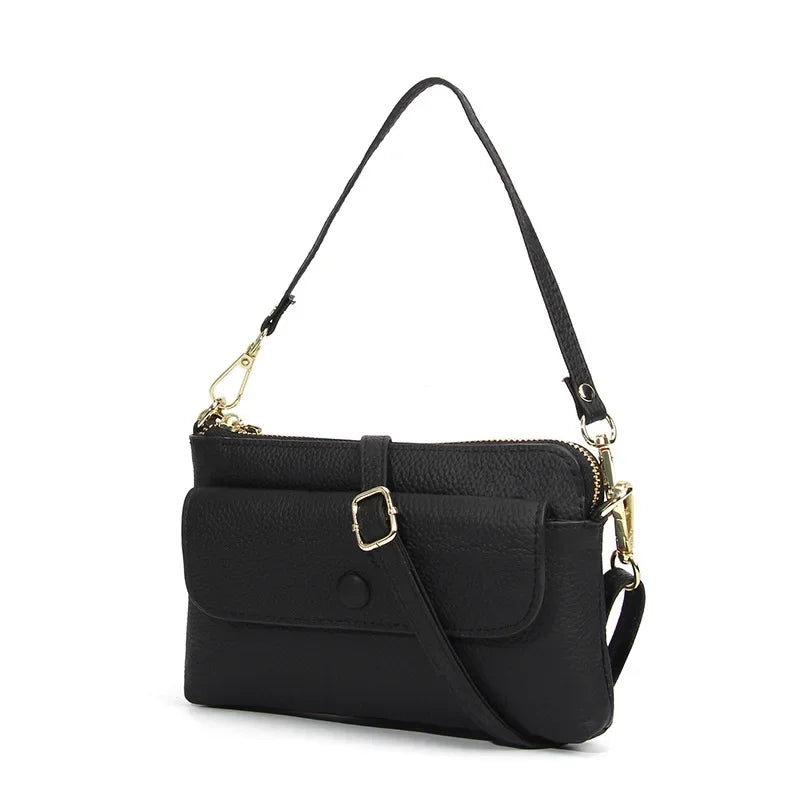 Tejesa Small Crossbody Bags/ Cellphone Pouch Wallet/ Genuine Leather Wristlet Clutch Handbags Purses with 2 Removeable Straps