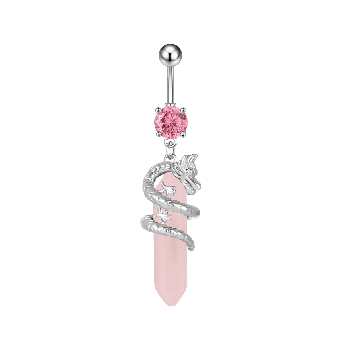 1pc Dragon Butterfly Flower Heart Belly Button Rings Blue Pink Crystals Zircon Dangled Navel Belly Piercing Nombril for Women