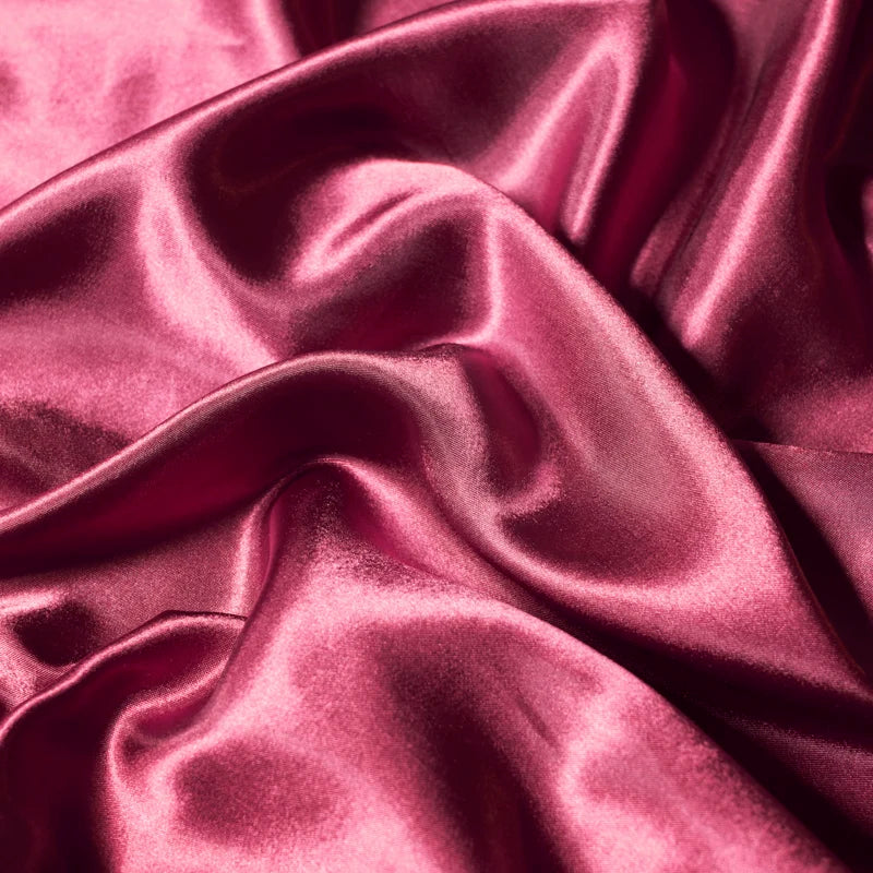 1Pc Satin Fitted Sheet Solid Colour Twin Full Queen Ice Silk Mattress Cover Natural With Elastic Band Bed Sheet (No Pillowcase)