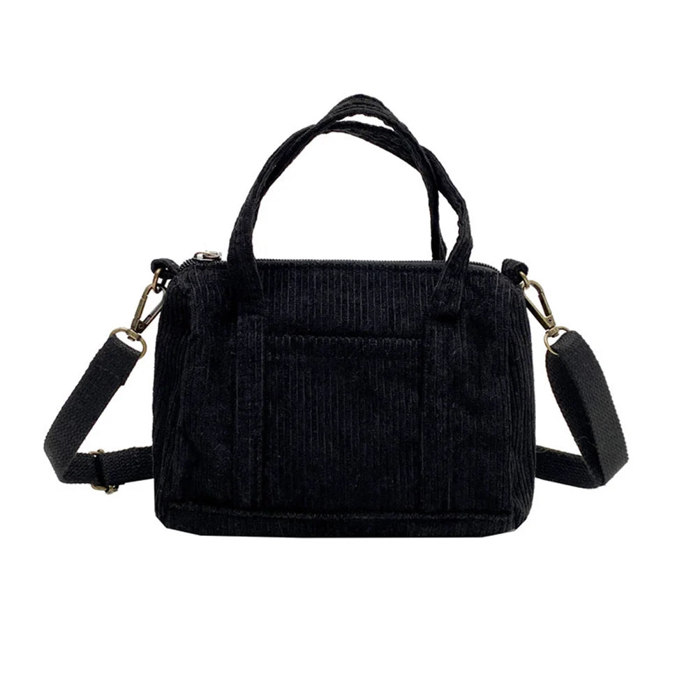 Women Mini Corduroy Shoulder Bag Female Handbag Zipper Totes Ladies Casual Purse Cloth Pouch For Girls Crossbody Bag 2024 New