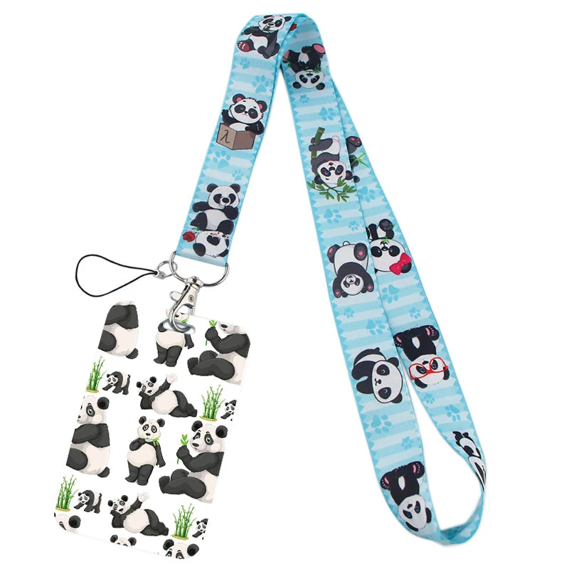 Tejesa  panda Lanyard Badge Holder ID Card /Lanyards Cell Phone Rope Key Lanyard Neck Straps Keychain
