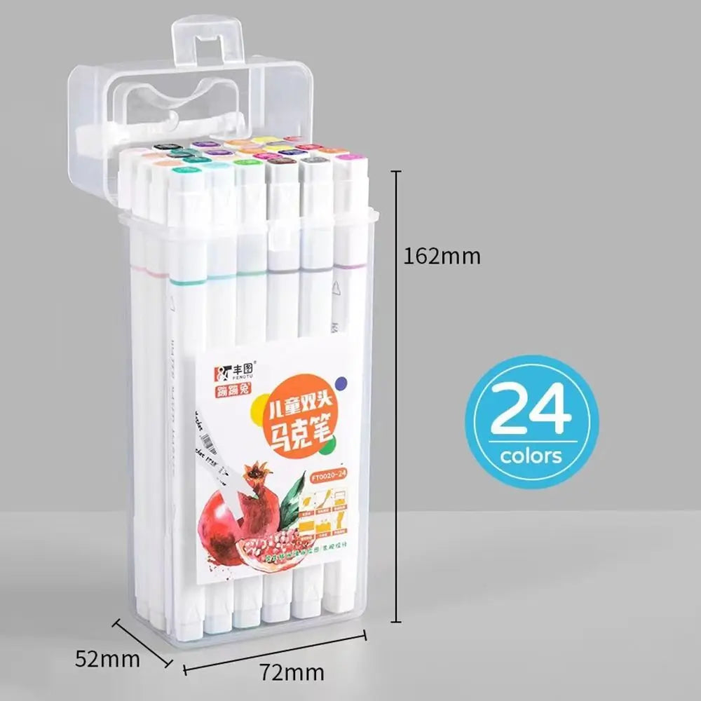 12-36 Colors Art Marker Pens Double Head Set Paint Manga Brush for Girls Highlighter Office School Students Supplies Stationery