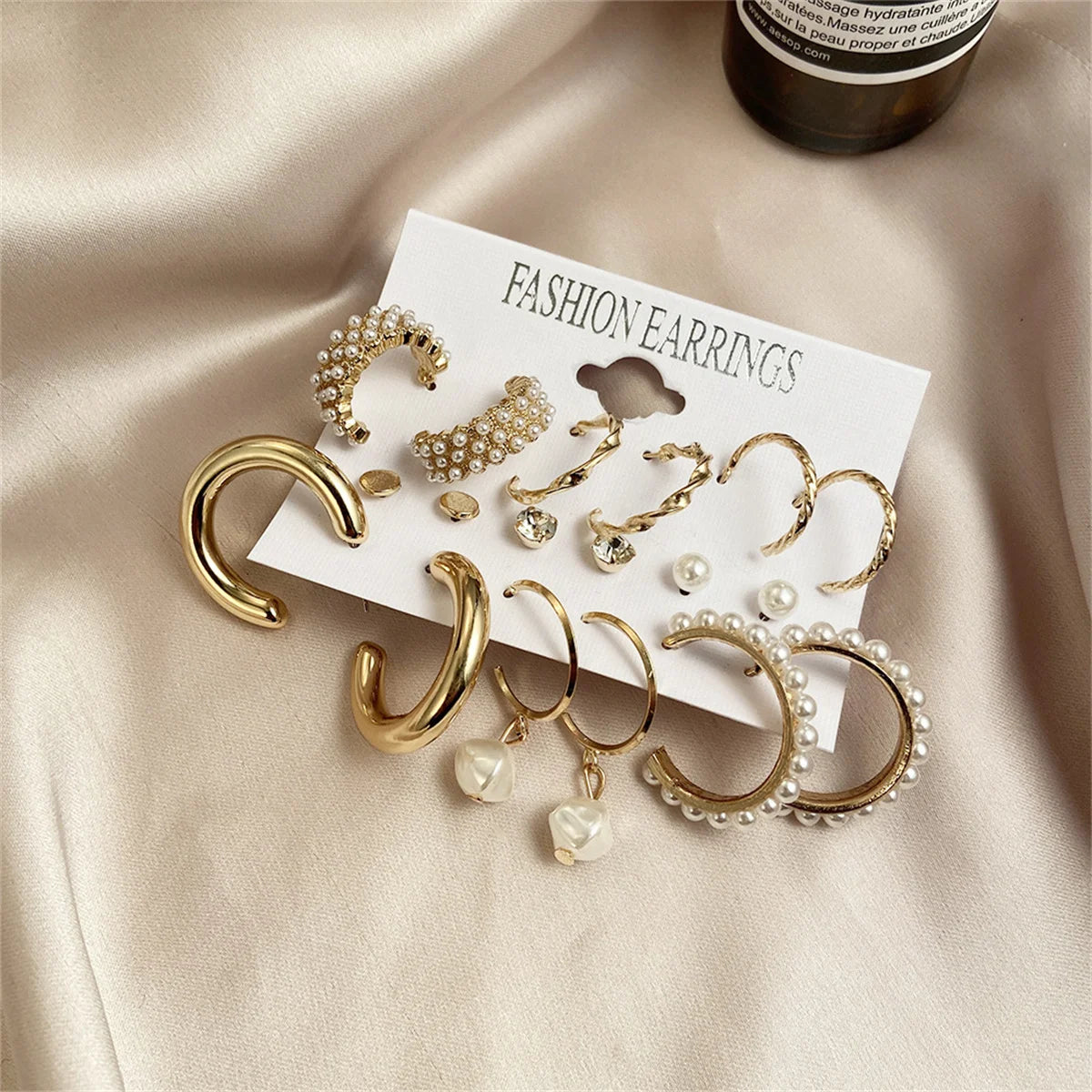 Hemasa Acrylic Dangle   Pearl Twist Hoop Earrings for Women