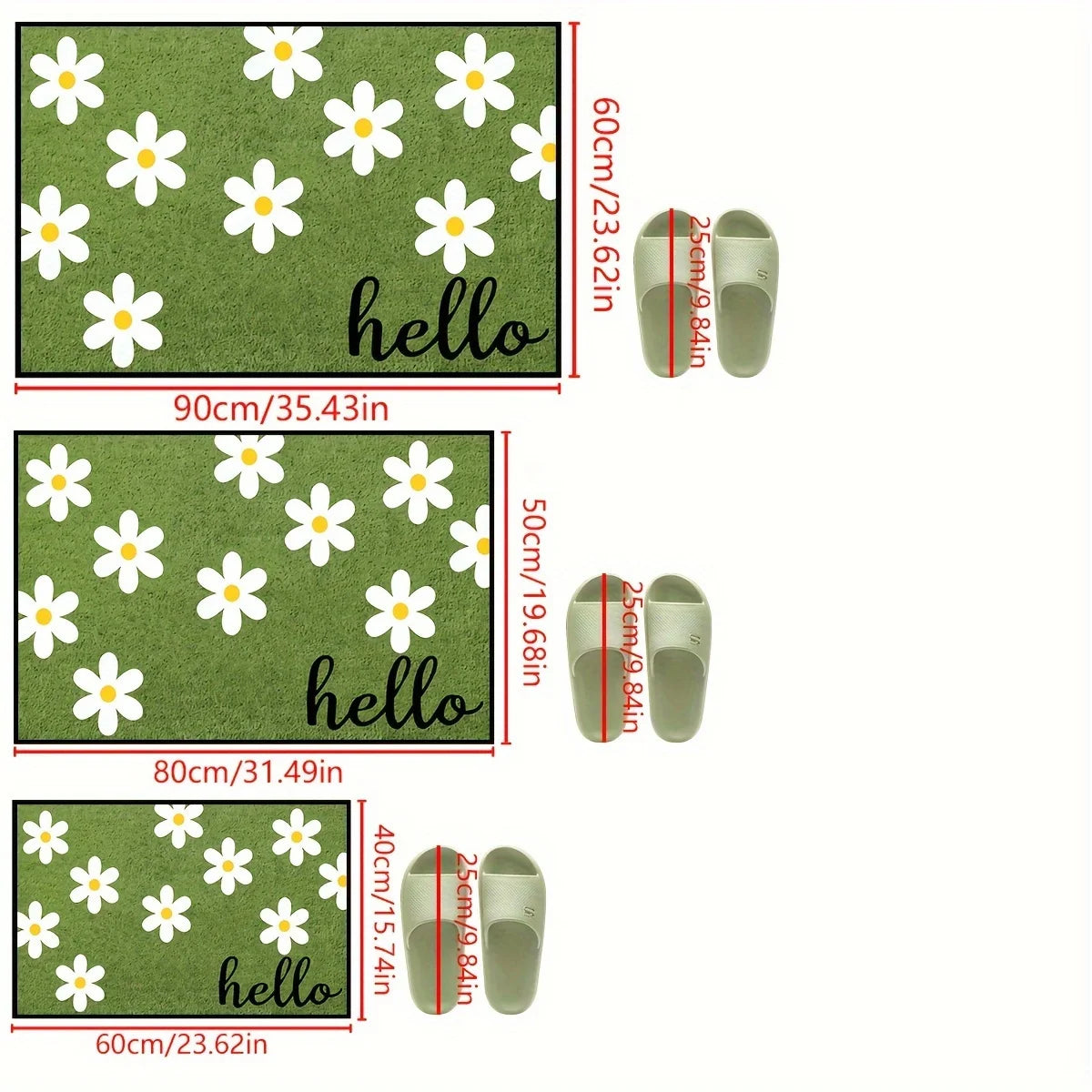 Tejesa  Small Chrysanthemum Carpet Cow Green Doormat /Welcome Mat Outdoor Carpet Rug For Bedroom Living Room Carpet Washable Home