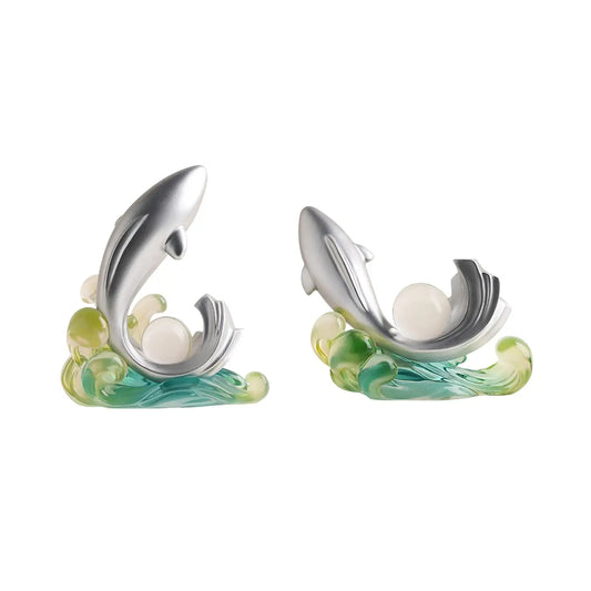Dolphin Statue Collection Decorative Figurine Animal Sculpture Modern Statue for Desk Cabinet Centerpiece Bookshelf Decor