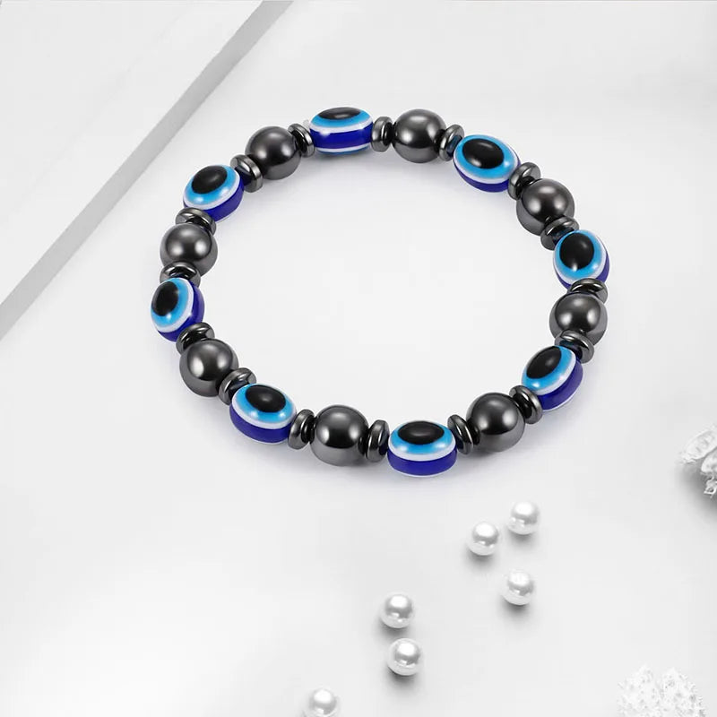 New Evil Eye Bracelet Blue Beads Bracelet Elastic Lucky Turkish Eye Bracelets for Women Men Girls Protection and Blessing Gifts