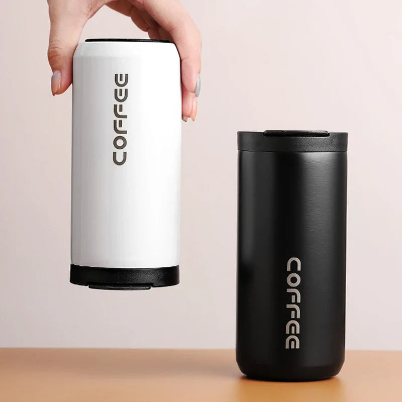 Hemasa Stainless Steel Coffee Mug with Lid /Thermal Cup for Water Cafe Travel Drinkware Insulated Water Bottle 400ml