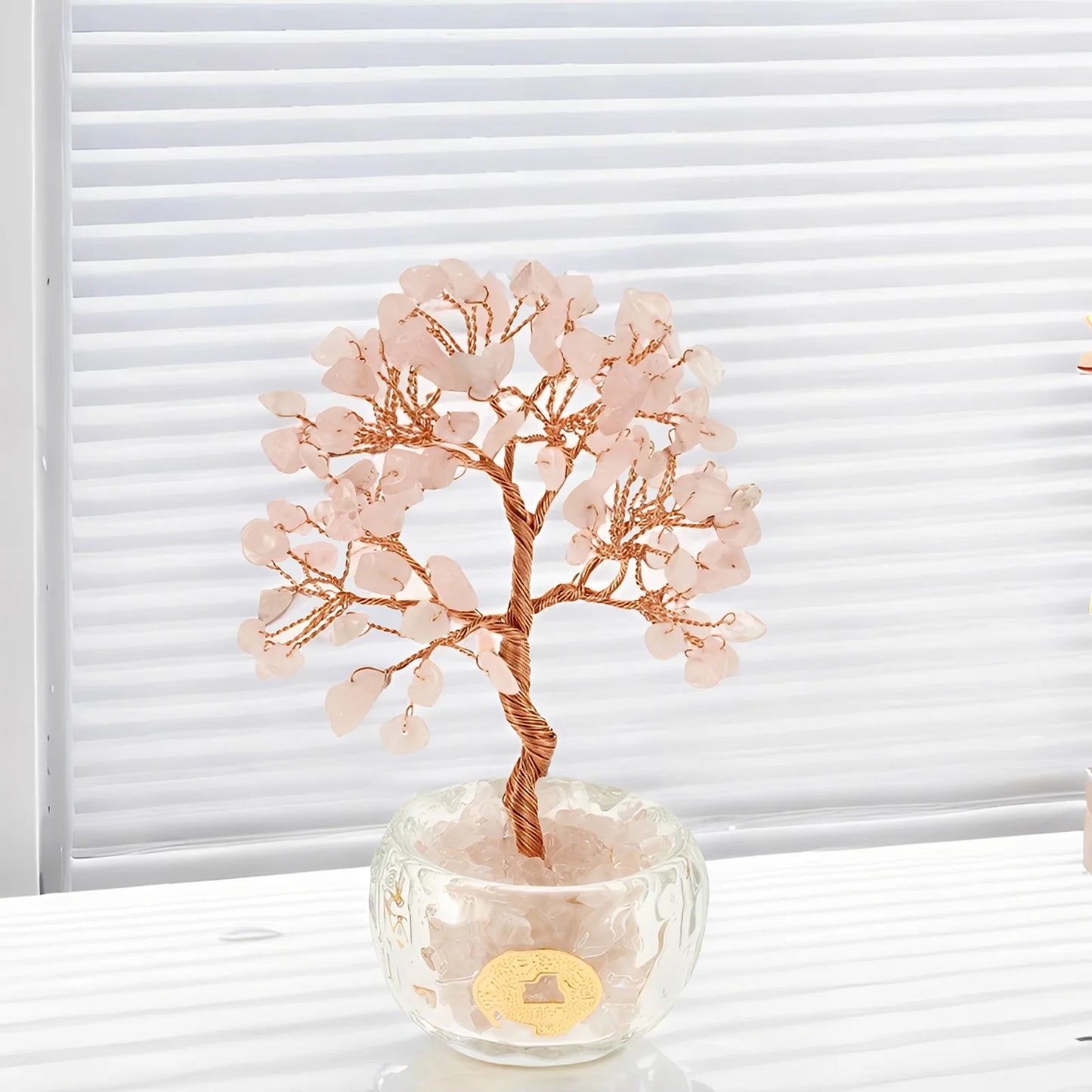 Mini Crystal Money Tree Copper Wire Wrapped Crystal Tree Potted Plant Healing Gemstone Yoga Feng Shui Trees Home Crystal Decor