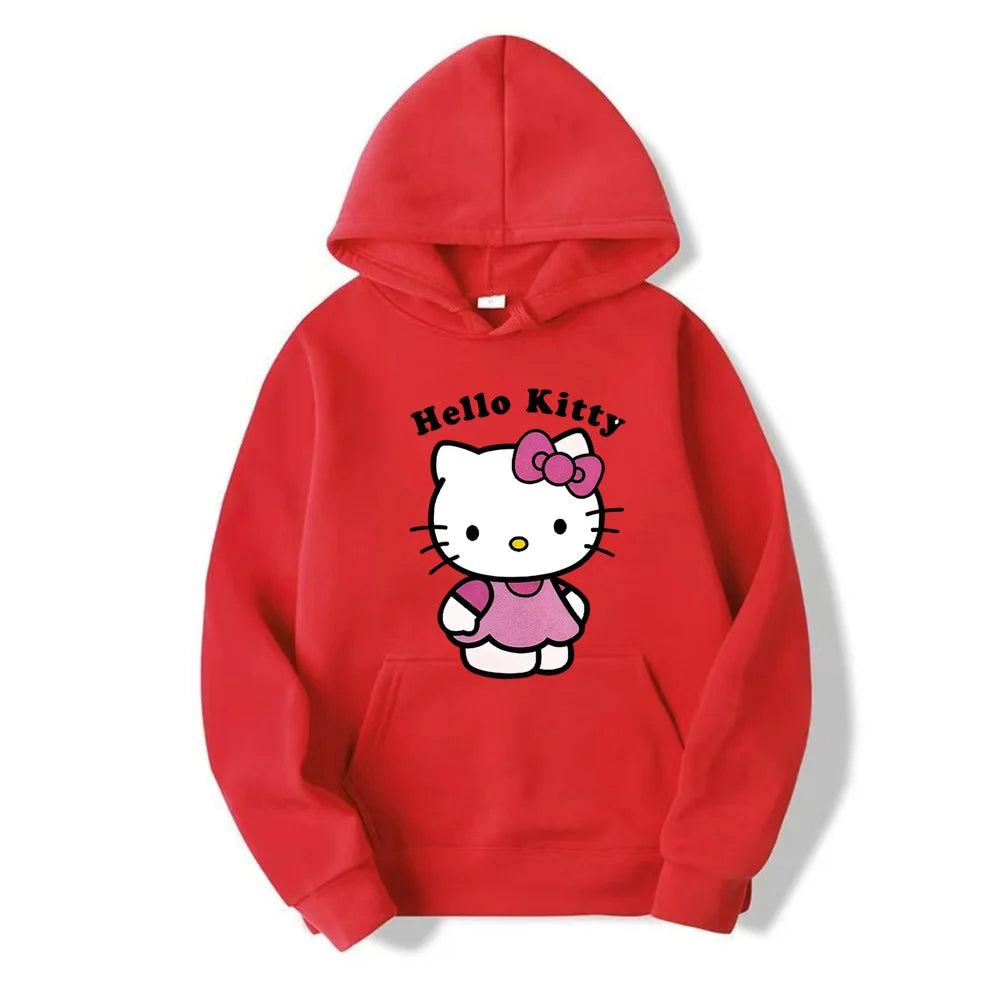 Hemasa Beautiful Hello Kitty Printed Hoodies Women Warm Comfortable Casual Hoodie