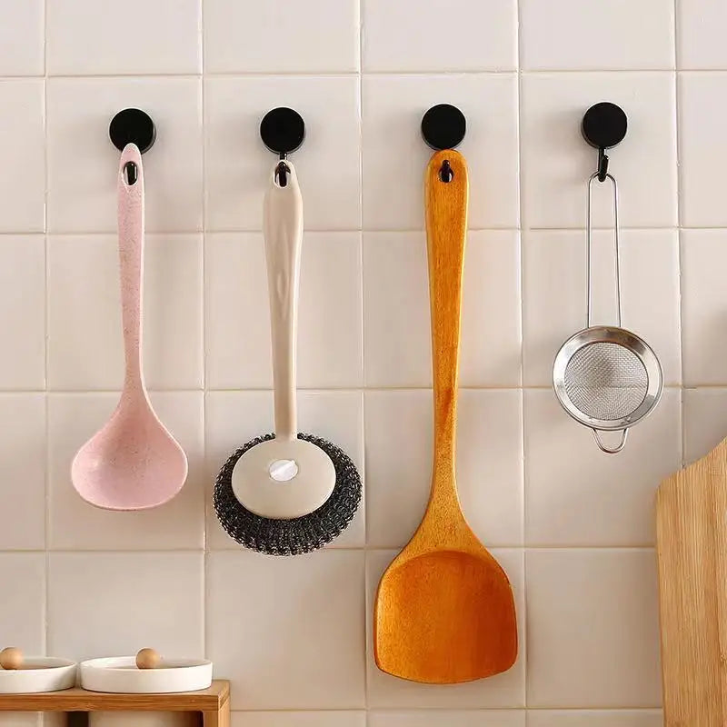 Hemasa 10PCS Self Adhesive Wall Hook Strong Without Drilling Coat Bag Bathroom Door Kitchen Towel Hanger Hooks Home Storage Accessories
