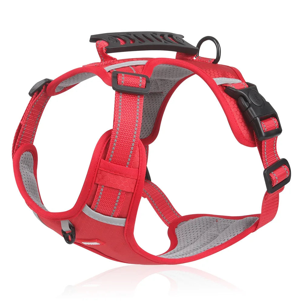 Reflective adjustable breathable harness for medium and large Labrador Shiba Inu dog harness French Bulldog large dog collar