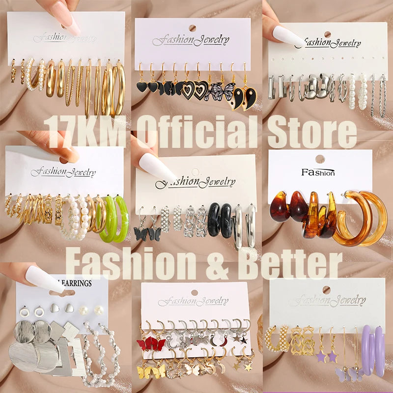 Hemasa Gold Colour Acrylic Pearl Twist  Earrings for  Women