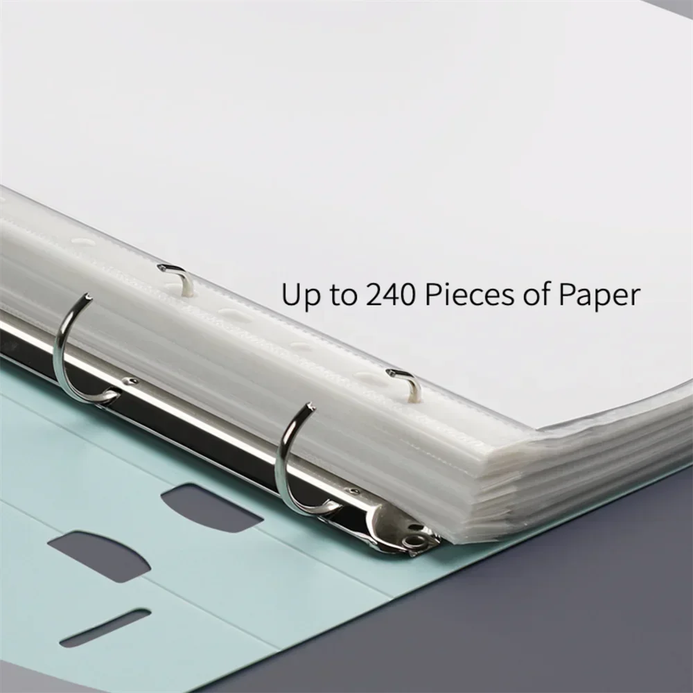 New A4 Loose-leaf Folder Document Display Book 4 Holes Loose-leaf Folder Morandi Colour Waterproof File Ring Office Stationery