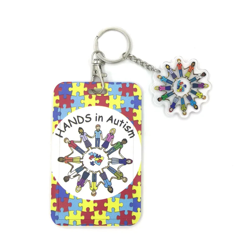 Autism Pattern Anime Lanyard Badge Holder ID Card Lanyards Mobile Phone Rope Key Lanyard Neck Straps Keychain Key Ring