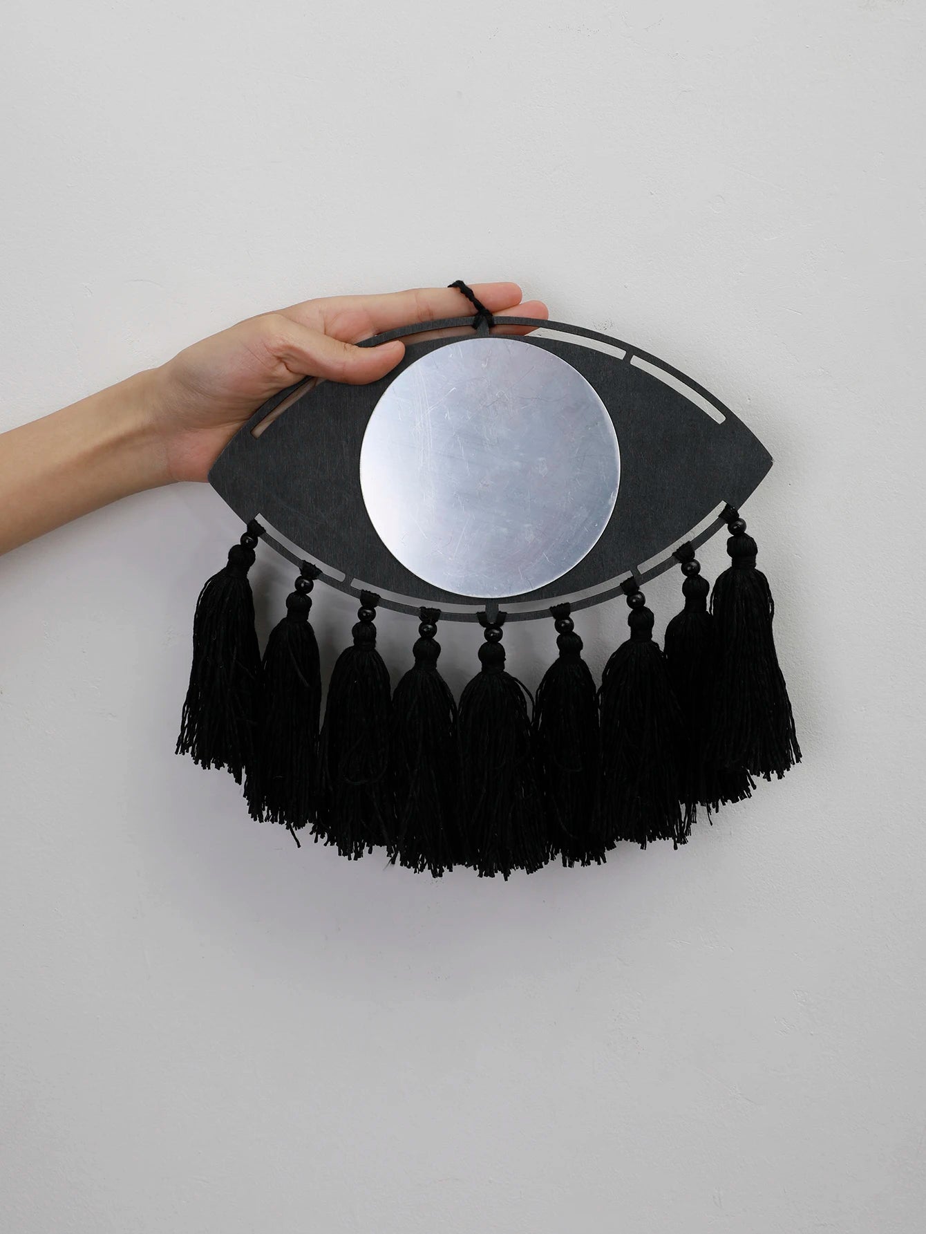 Hemasa Macrame Mirror Black Evil Eye Decorative Mirrors /Home Decoration Tassels  Decor Home Ornament Gift